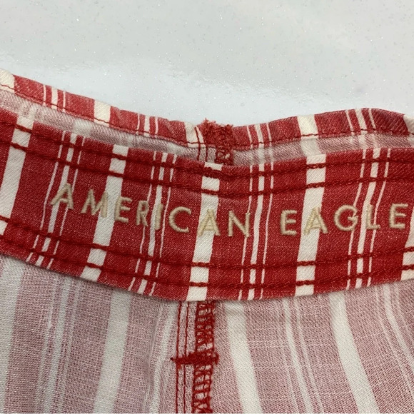 American Eagle Shorts Woman 6  Linen Blend Paper Bag Belted Pockets - Picture 6 of 11